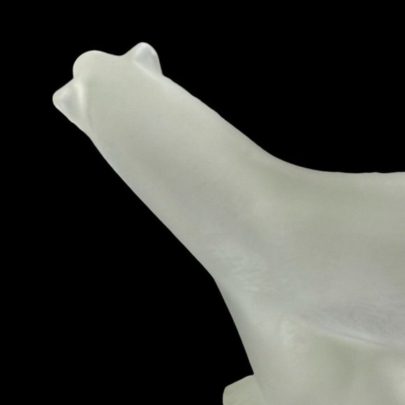 Stylized Abstract Frosted‎ Crystal Art Glass Polar Bear Figurine Paperweight MCM - Picture 6 of 10